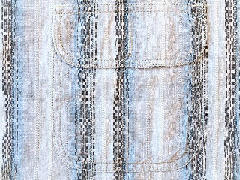 Striped shirt pocket background, stock photo