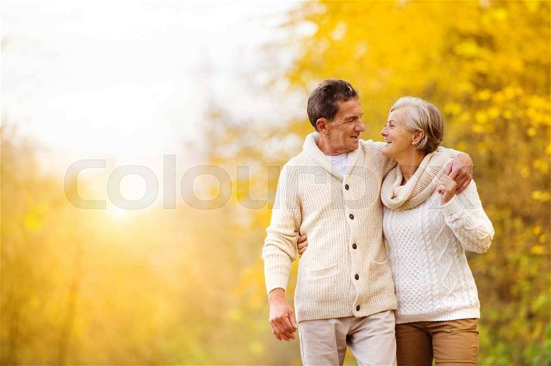 Active seniors having fun and relax in nature, stock photo
