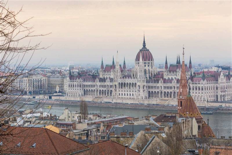 Panorama of Budapest - the capital of Hungary, stock photo