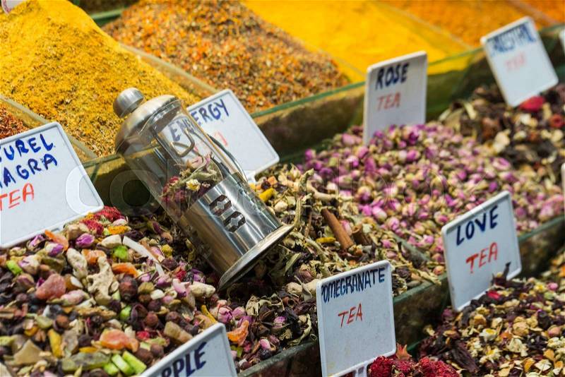 Tea shop in Grand Bazaar, Istanbul, Turkey, stock photo