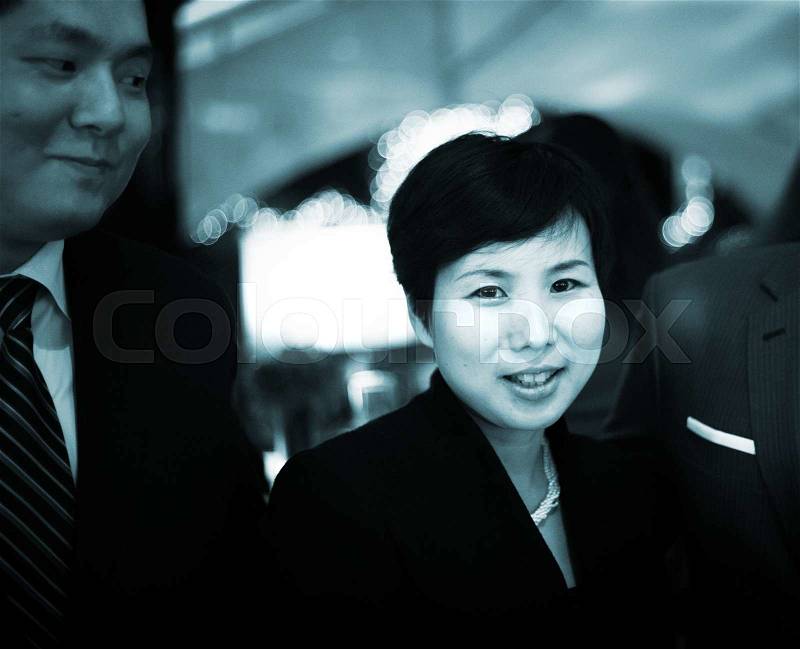 Chinese wedding female guests in China marriage party, stock photo