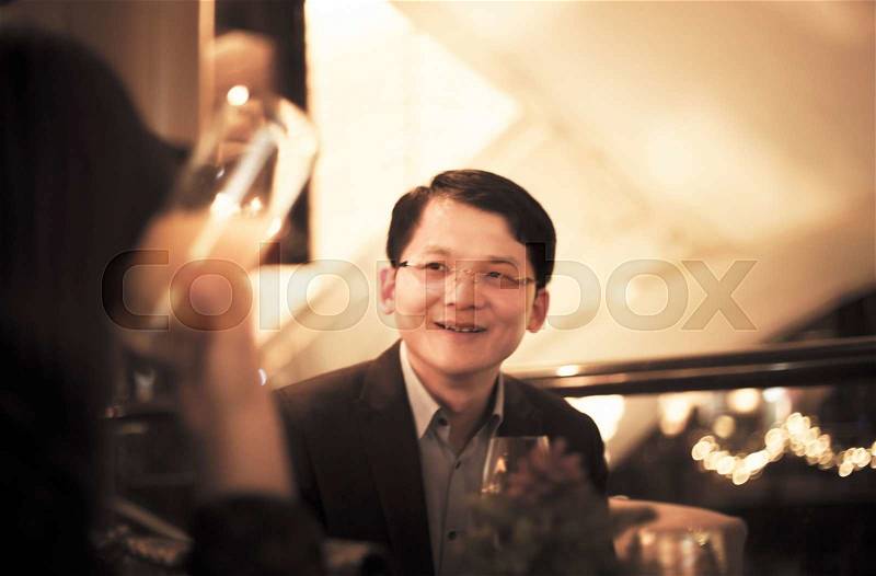 Chinese wedding male guests in China marriage party, stock photo