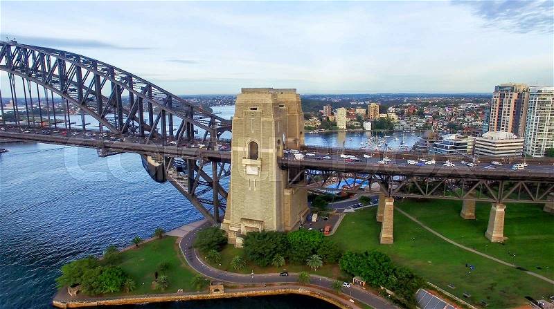 Sydney aerial view from helicopter, stock photo