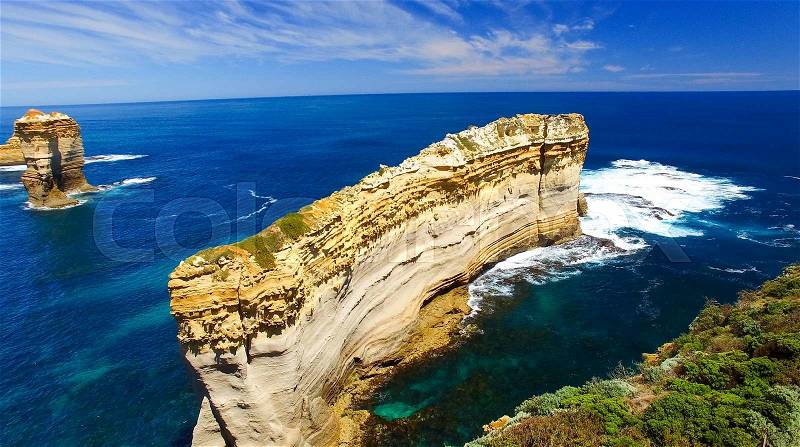 Great Ocean Road. Aerial view from Razorback viewpoint, stock photo