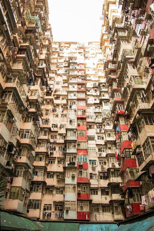 Old apartment in Hong Kong , Part of tranformer scene, stock photo