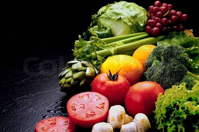 Fresh fruit and vegetable, stock photo