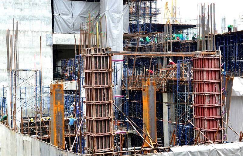 Tower construction at bangkok city thailand, stock photo