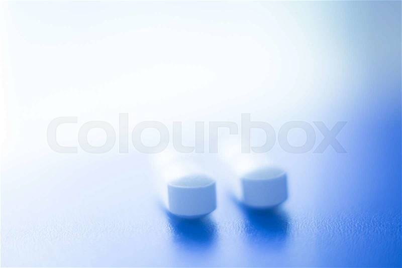Prescription medication drugs photo. White tablets medicine pills isolated, stock photo