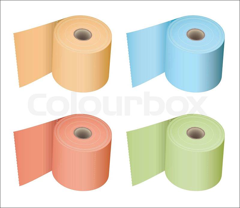 Colored toilet paper roll in a variety of subtle colours ...