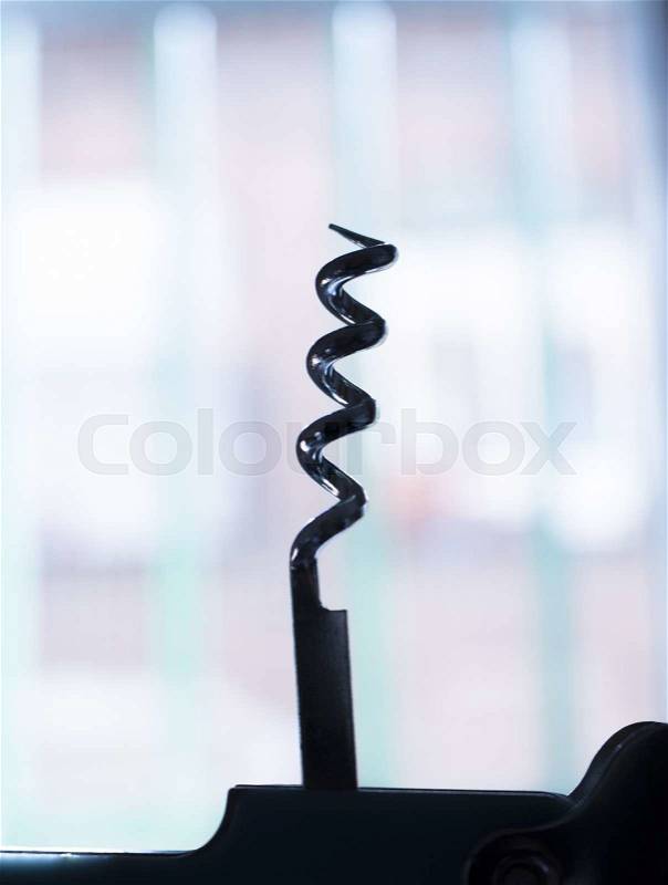 Cork screw wine bottle opener photo, stock photo