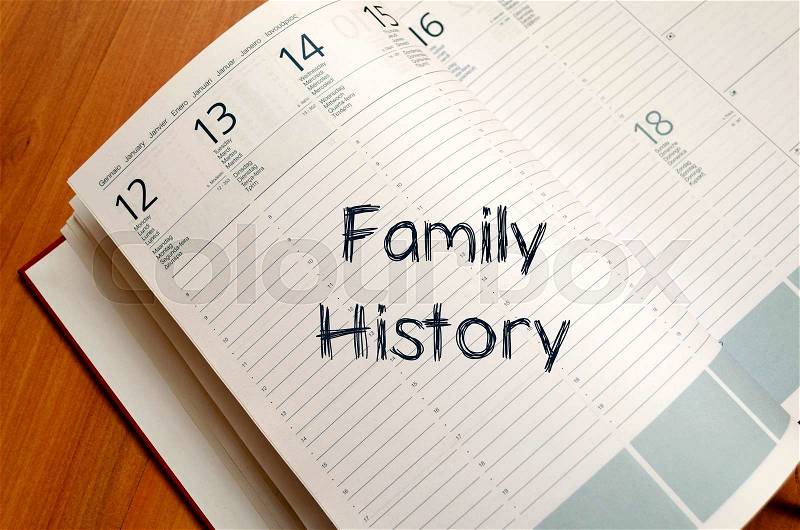 Family history text concept write on notebook , stock photo