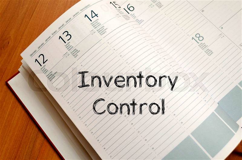 Inventory control text concept write on notebook , stock photo