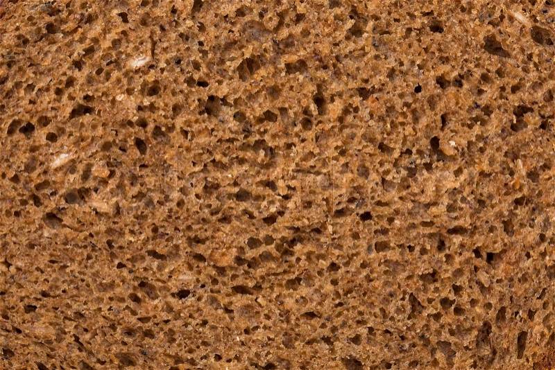 Detailed look at the rye bread texture, stock photo
