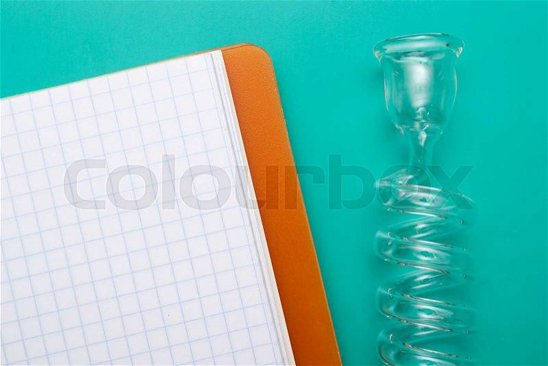 Laboratory equipment for industrial operations. Laboratory glass coil, stock photo