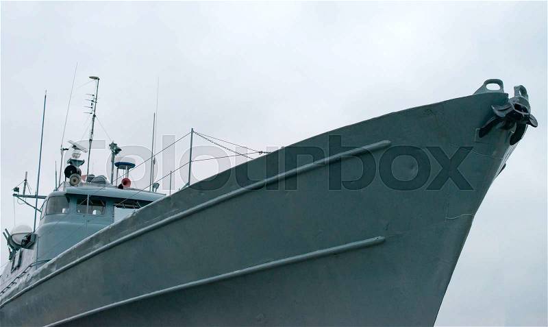 Nose of the naval ship, stock photo
