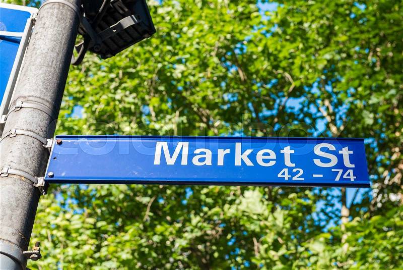 Market street sign, Melbourne, stock photo
