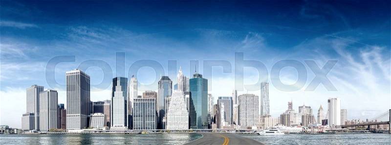 Road to New York City. Holiday and travel concept, stock photo