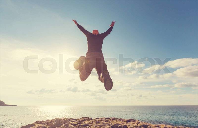 Jumping man, stock photo