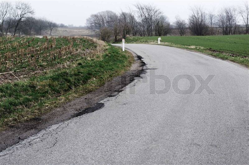 Country side road rural scene, stock photo