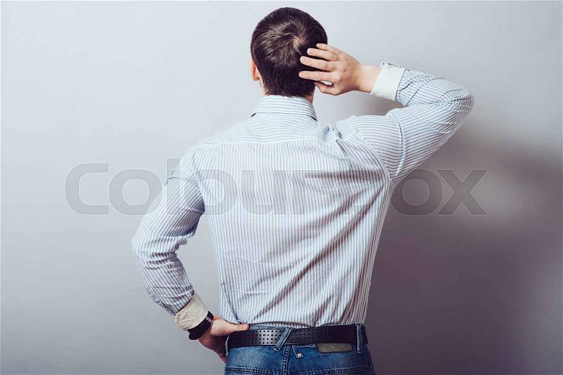 Back view of the young man head, stock photo