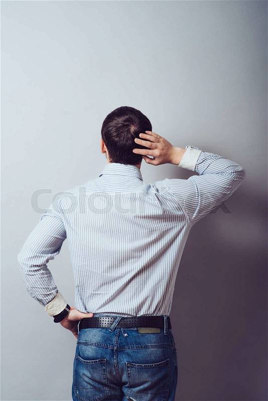 Back view of the young man head, stock photo