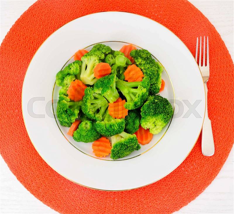 Broccoli and Carrots. Diet Fitness Nutrition. Studio Photo, stock photo