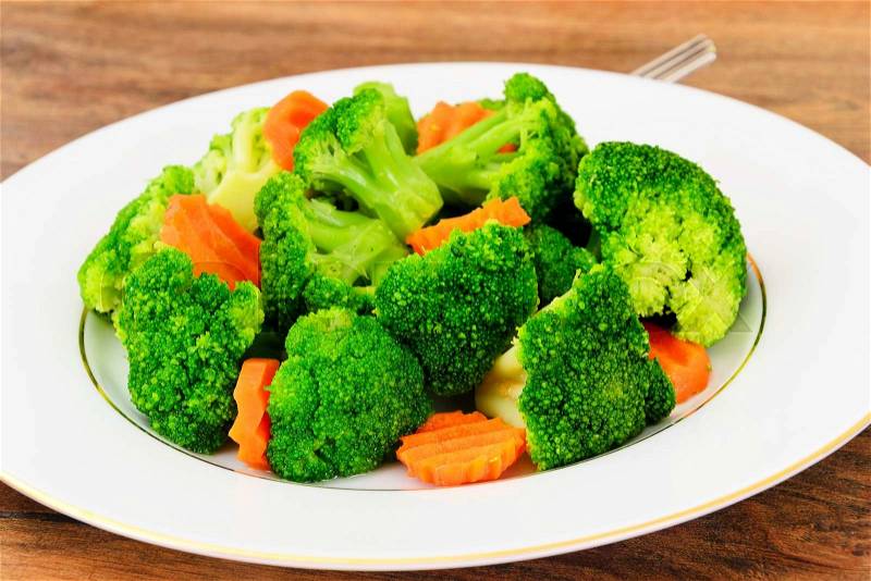 Broccoli and Carrots. Diet Fitness Nutrition. Studio Photo, stock photo