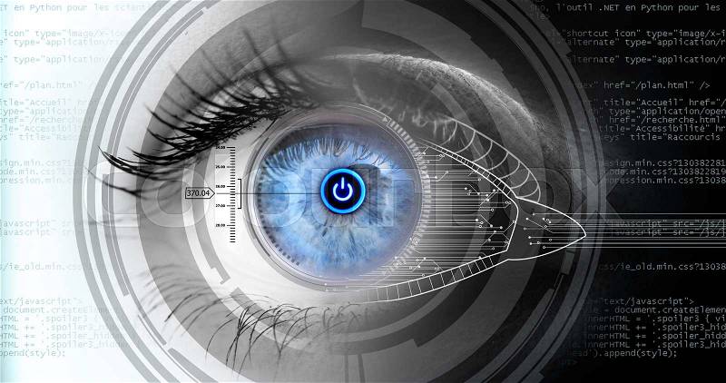 View of a high definition technology eye concept, stock photo