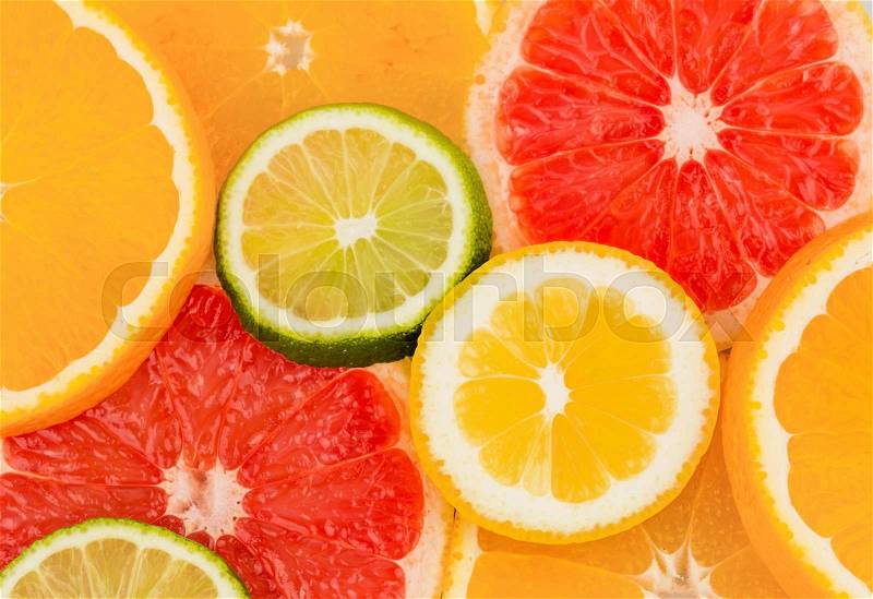 Slices of an orange. symbolic photo for healthy vitamins through fresh fruit, stock photo