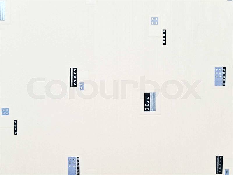 Abstract white wallpaper with blue and gray geometrical figures, stock photo