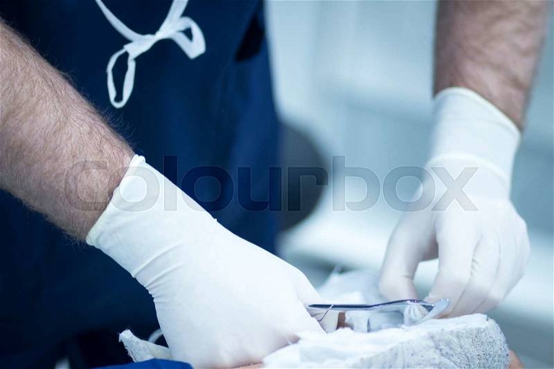 Hospital hand surgery orthopedics operation photo, stock photo