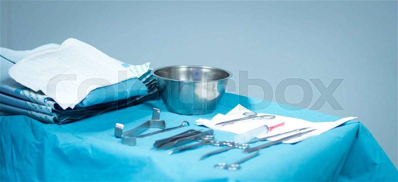 Hospital surgery emergency operating room arthroscopy keyhole surgical equipment photo, stock photo