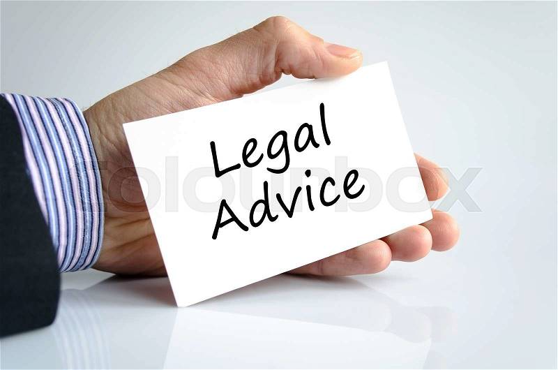Legal advice text concept isolated over white background, stock photo