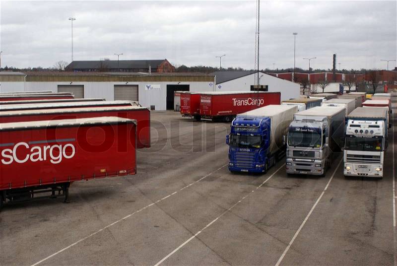 Logistics. Trucks on line, stock photo