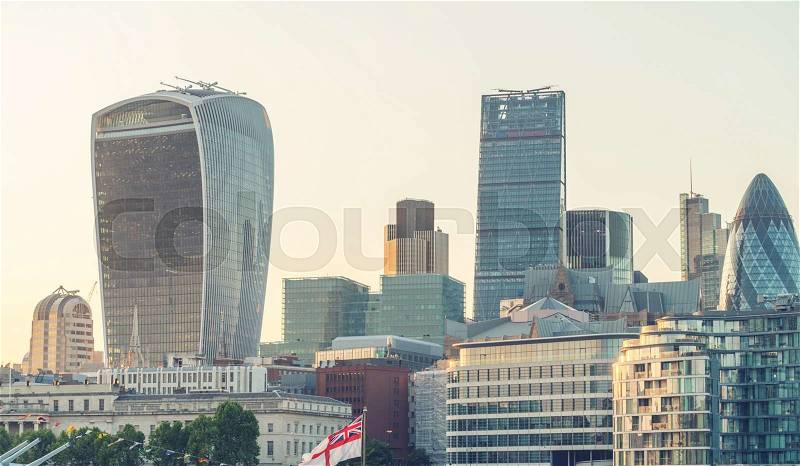 London City. Financial and business district, stock photo