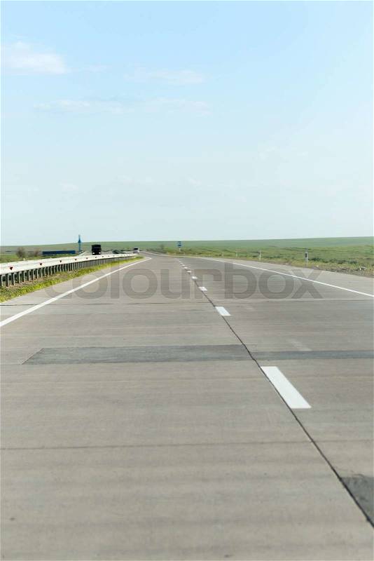New asphalt road on nature, stock photo