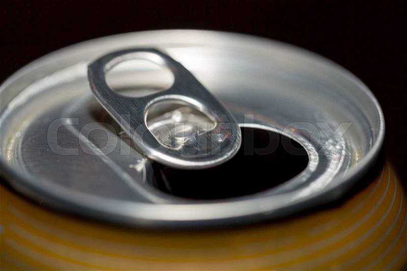 Opened Beer Can close up, stock photo