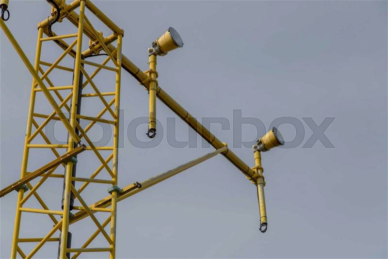 Airport Approach Light System close up, stock photo