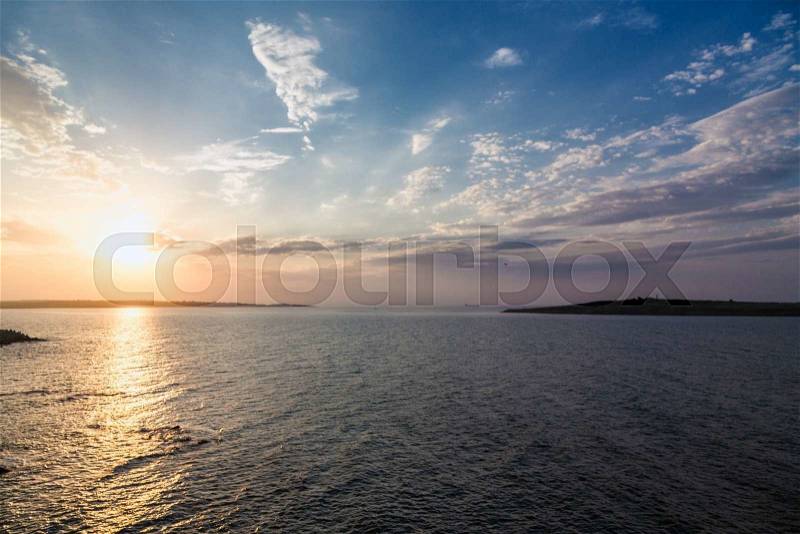 Sea sky sunset sun landscape, stock photo