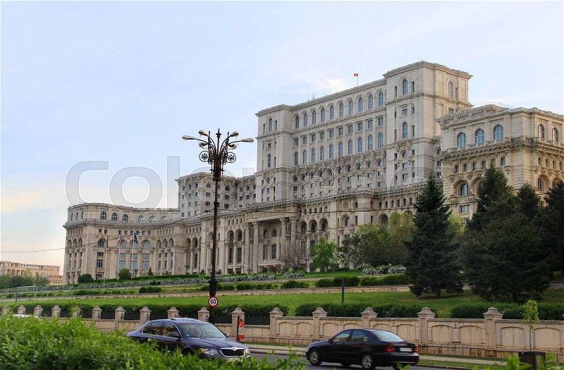 The parliament Ceausescu house in Bucharest, Romania, stock photo