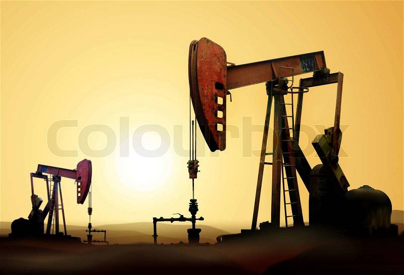 Oil pumps, stock photo