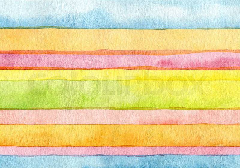 Abstract strip watercolor painted background, stock photo