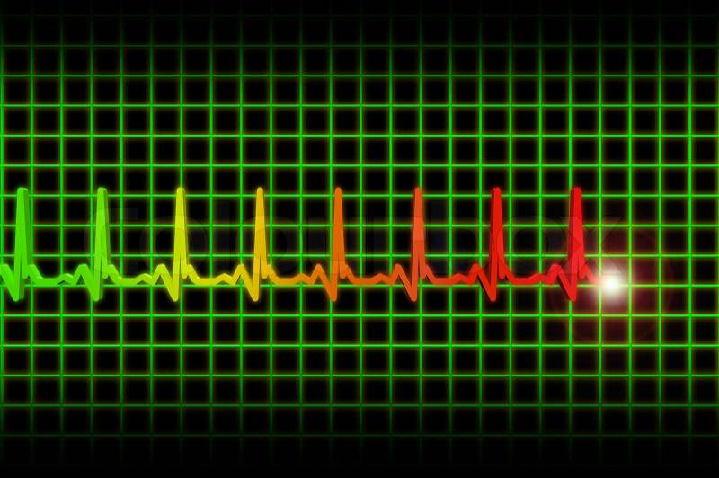 Human heart beat ekg/ecg pulse header, stock photo