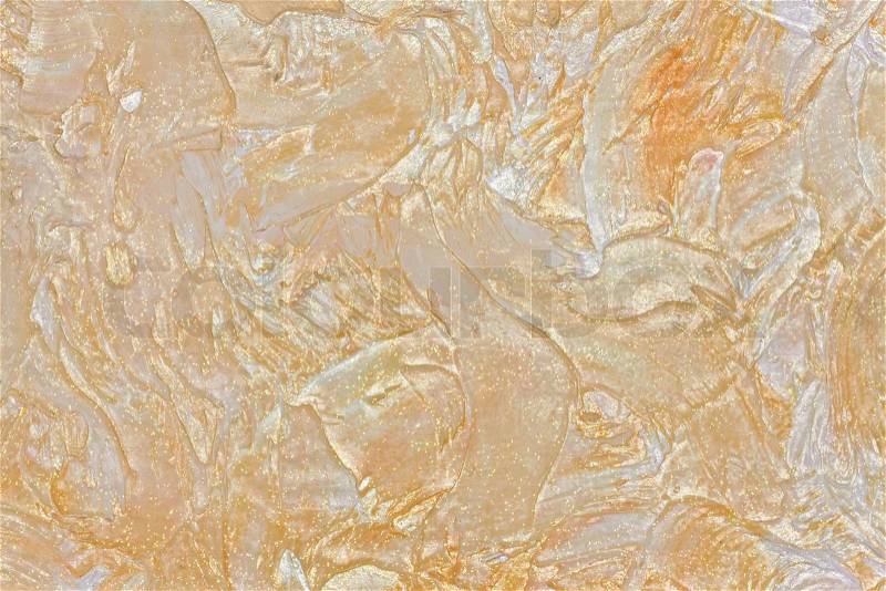 Large texture of wall painted beige with gloss and glitter, stock photo