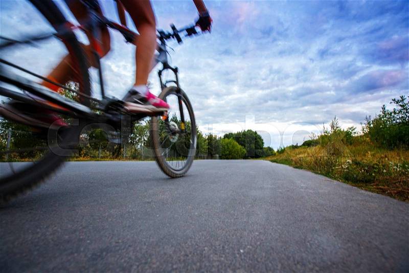 Road Bike movement Sport is not an ordinary perspective, stock photo