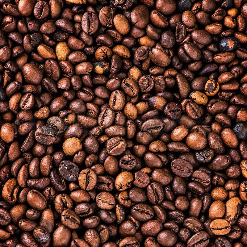 Roasted coffee beans, can be used as a background, stock photo