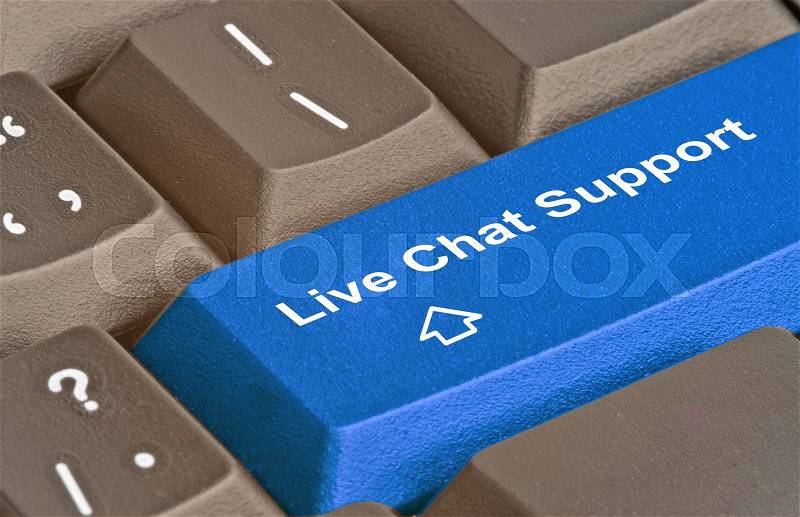 Key for live chat support, stock photo