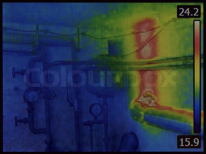 Central Heating System Thermal Imaging, stock photo