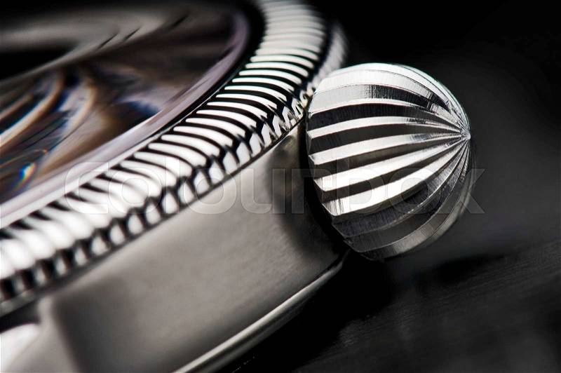 Detail macro of a luxurious wrist watch, stock photo