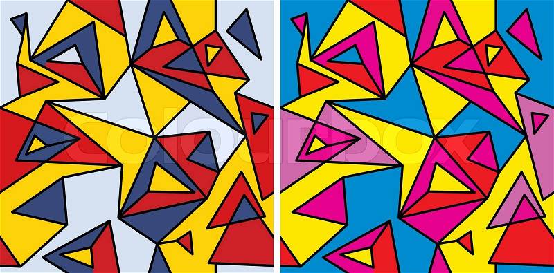 Fragments of the abstraction, cubism and pop-art (seamless 